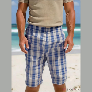 Dockers Mens 38 Casual Cotton Relaxed Plaid Shorts